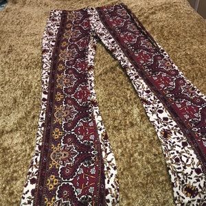 Pattern flare pants